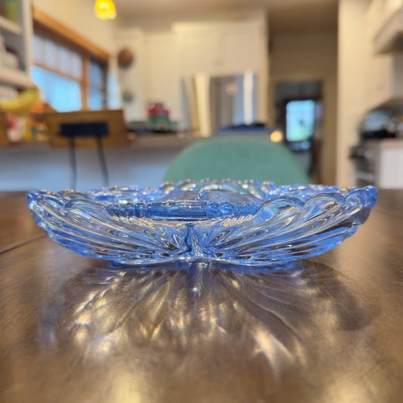 Cambridge Glass Caprice Moonlight Blue Divided Relish Dish Vintage - Picture 13 of 13